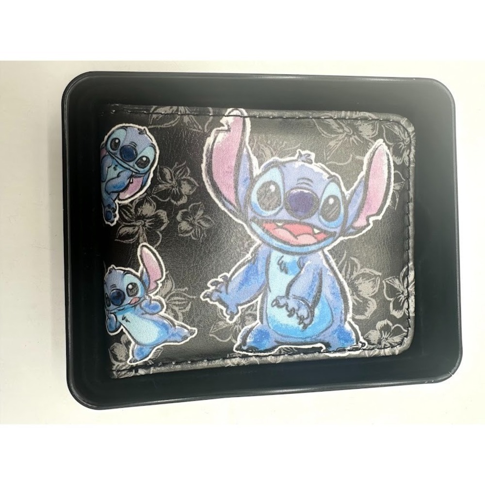 Disney Stitch Wallet Bifold Black Card Holder Lilo Stitch Cute Gift Mens